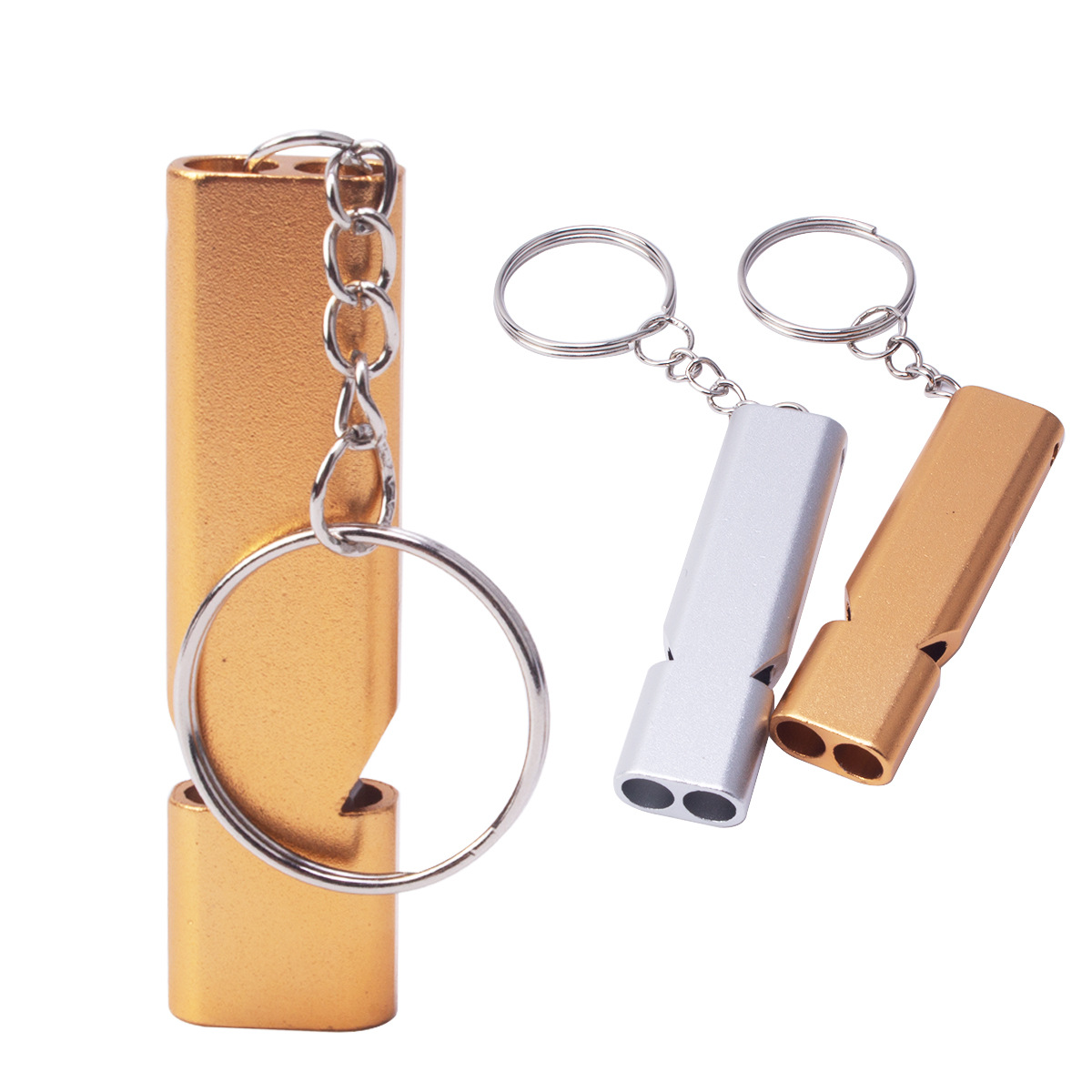 металлический свисток двойной частоты Amazon с двумя трубками, высокочастотный свисток для выживания на открытом воздухе