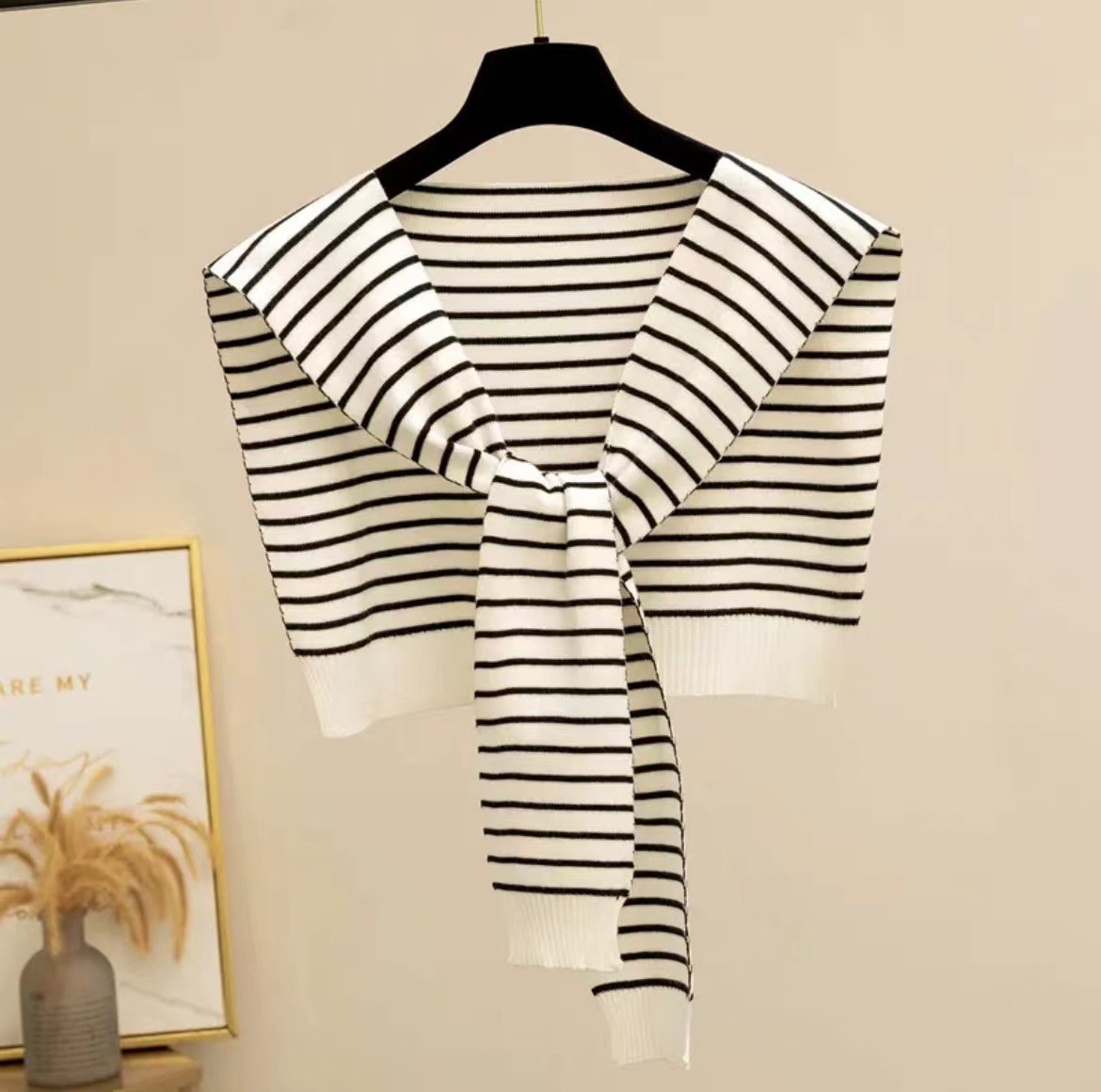 Новый вязаный шарф с полосками 2024 года, защитный жилет для шеи, теплый шарф для осени и зимы