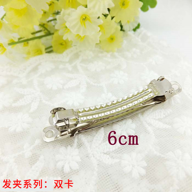 DIY Hairpin Accessories 6cm Three-Piece Spring Clip Automatic Clip Jump Clip Steel Clip Top Clip Accessories Jewelry Factory