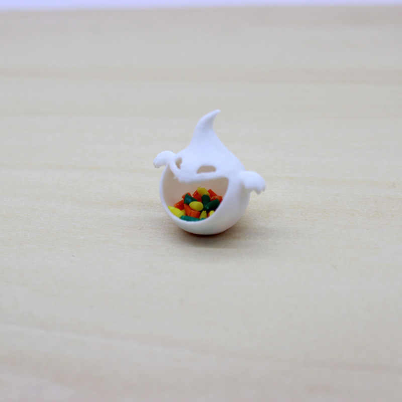 1:12 Doll House Miniature Scene Furniture Decoration Small Ornaments Mini Ghost Candy Jar Halloween Decorations