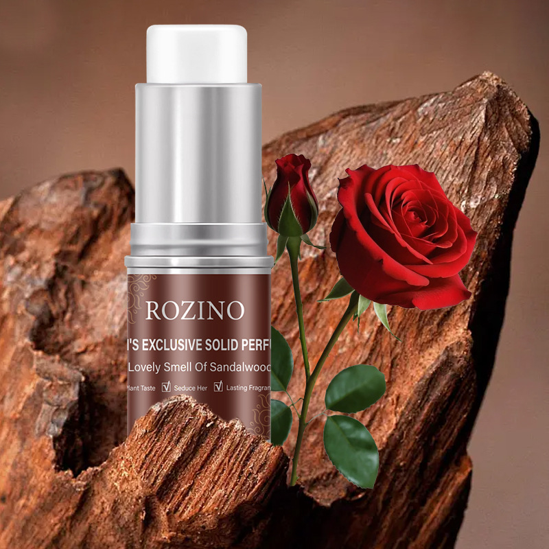 [Cross-Border] Rozino Sandalwood Deodorant for Men and Women with Long-Lasting Fragrance Portable Solid Perfume Portable Deodorant