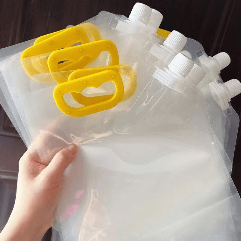 Grain Storage Bag Large Capacity Transparent Visible Rice Bag with Handler Straight Mouth Grain Storage Bag