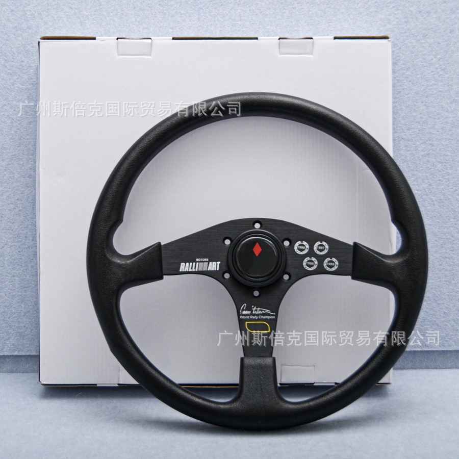 Factory Direct car universal 14-inch flat graffiti PU steering wheel JDM black racing competitive steering wheel