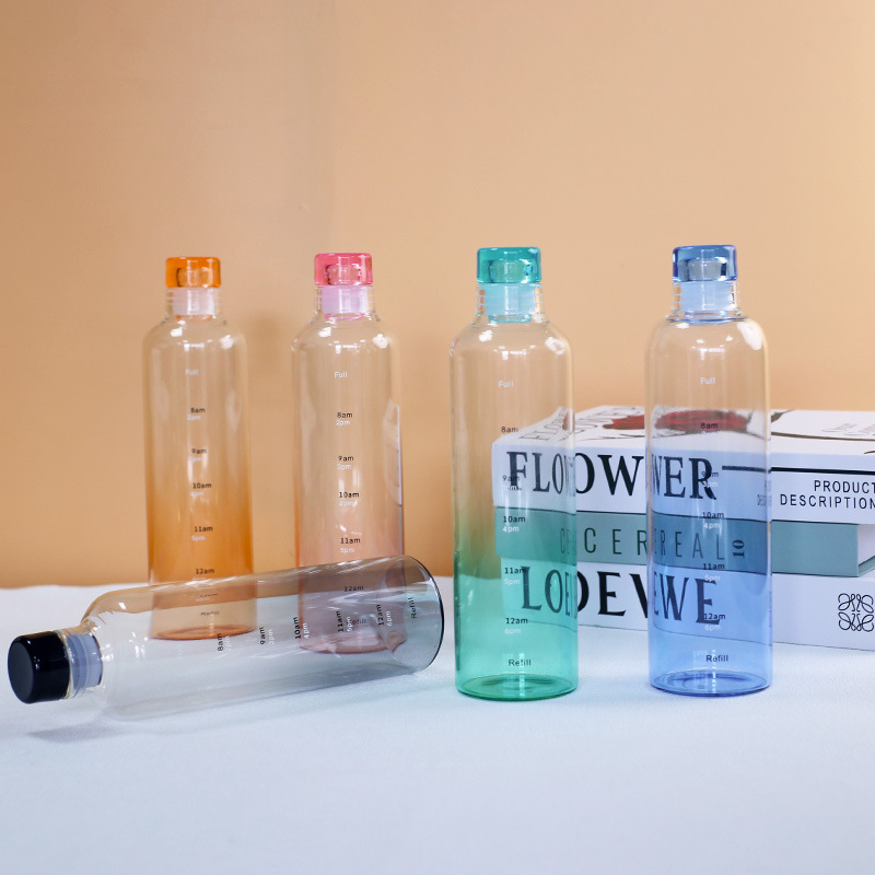 Sports Water Cup with Hot Water Internet Celebrity Colorful with Scale Drinking Glass Water Cup for Women with Good Looks in Summer