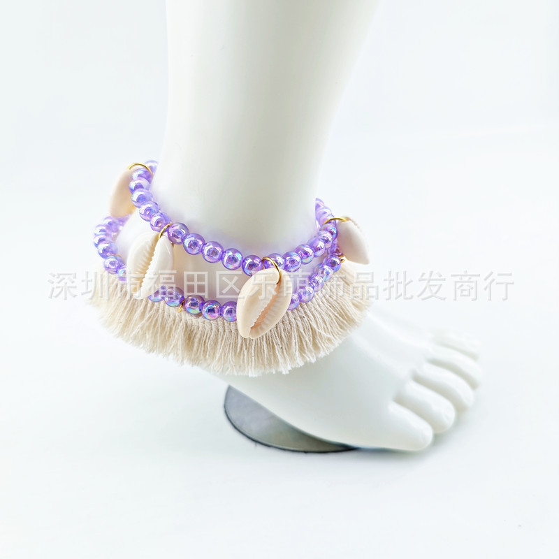 Ocean Wonder Moana Anklet Shell Chain Tassels Chain Little Girl Princess Jewelry Movie Peripheral Jewelry Children