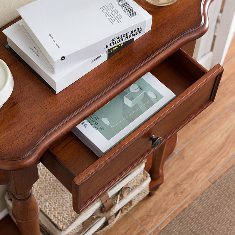 Европейский стиль, стол из массива дерева для входа, американский стиль, полукруглый стол для входа, коридорный настольный стол, декоративный стол