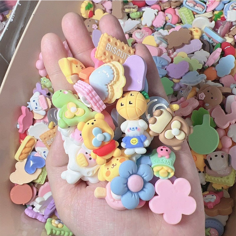Resin accessories mixed DIY jewelry crafts doll cartoon cute solid color patch Miscellaneous fruit Animal Flower