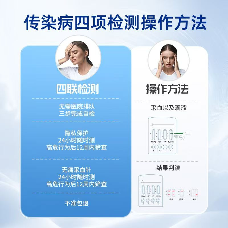 Wanzijian Four Joint Detection Reagent Hiv Aizi Tp Syphilis Acetylene Liver Antigen Detection Reagent
