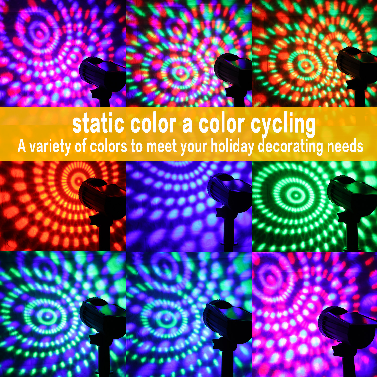 New outdoor solar spotlight lawn projection water drop lamp light wall lamp road courtyard garden light tree lamp