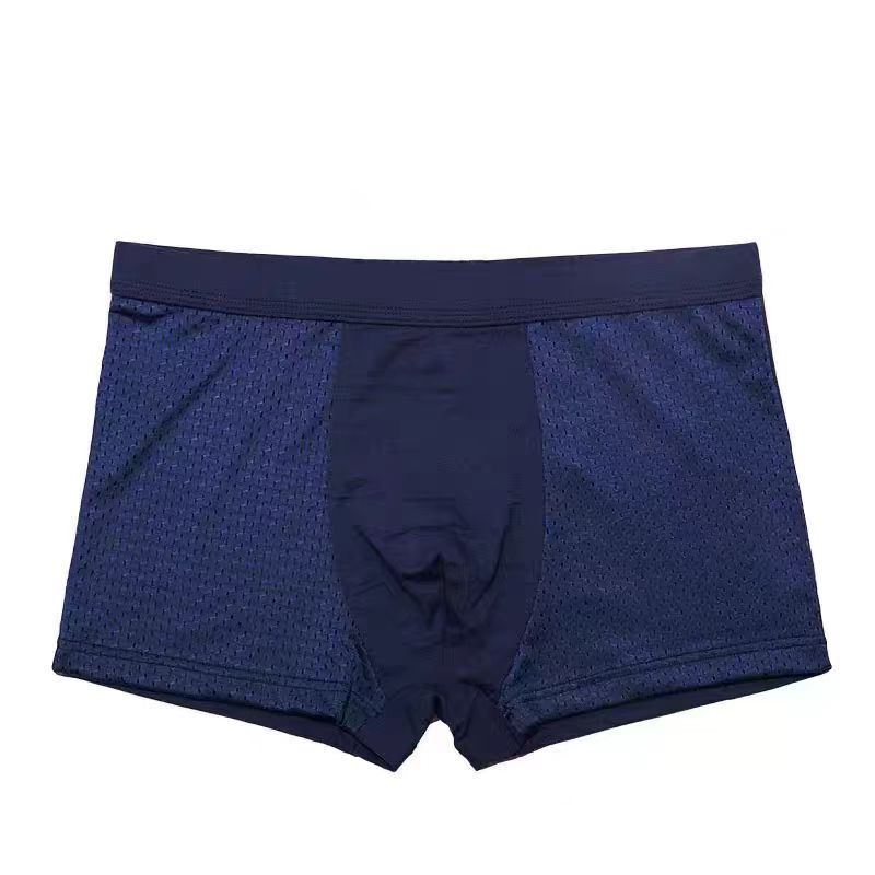 Summer ice silk mesh men's underwear men's boxers breathable quick-drying antibacterial mesh plus size shorts manufacturers wholesale