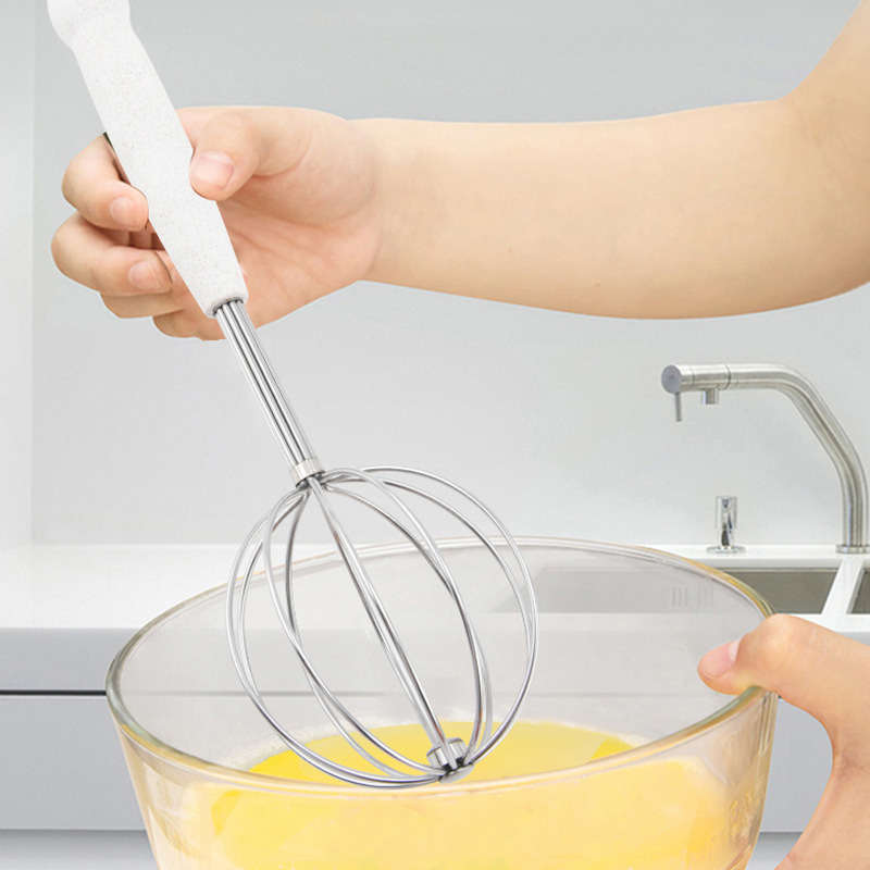 Cross-Border Spherical Egg Beater, Manual Stainless Steel Egg Beater, Mixer, Egg Whisk, Cream Whipper