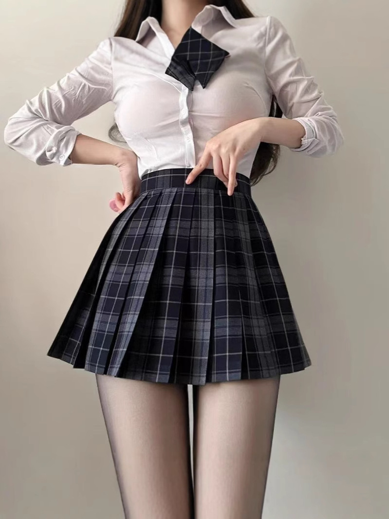Юбка JK в клетку с дизайном, подчеркивающим талию, стиль прэппи, высокая талия