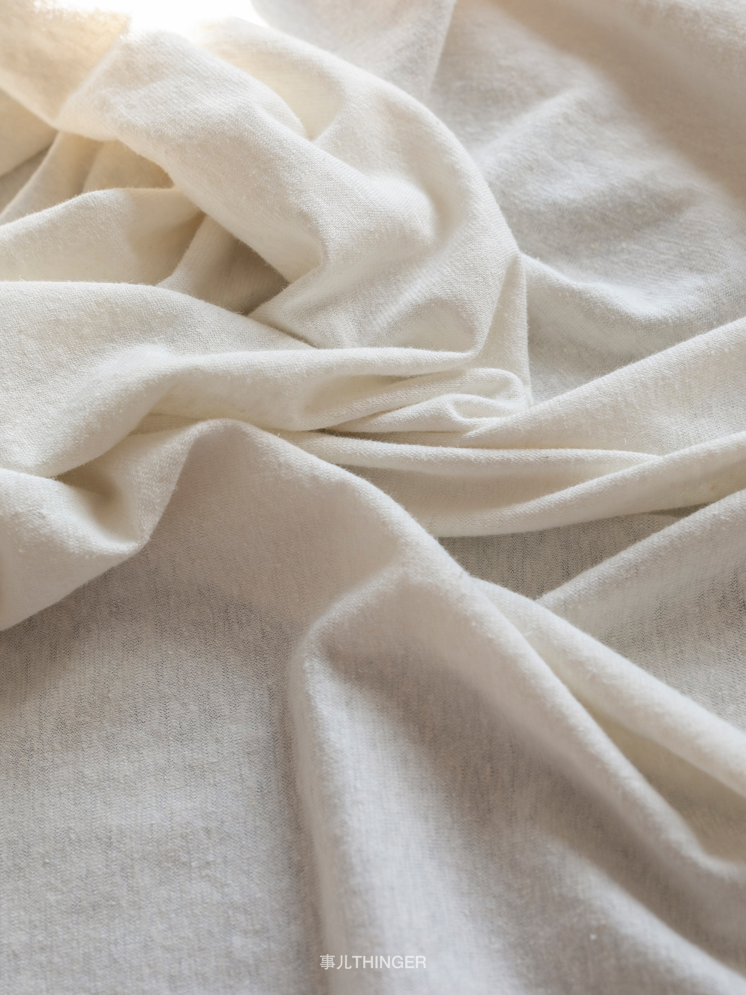 Thinger White Hemp Thin Knit 55% Hemp 45% Organic Cotton with Cotton Seed Designer Fabric