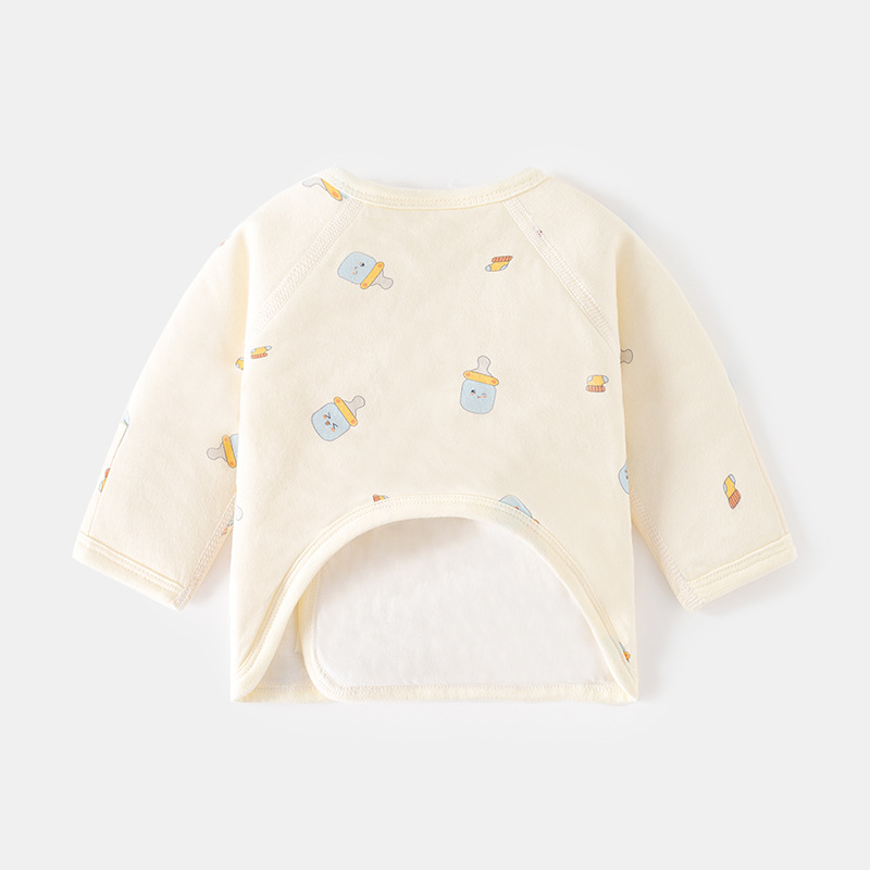 Newborn Baby Half-back Clothes Warm Cotton Inner Clothes Boneless Cotton Autumn and Winter Thin Cotton Monk Clothes Baby Top