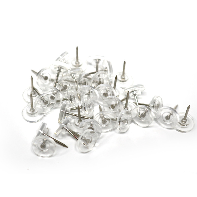 Amazon manufacturers wholesale children's pushpin push pin glue glue cork board nail transparent flat head round nail large favorably