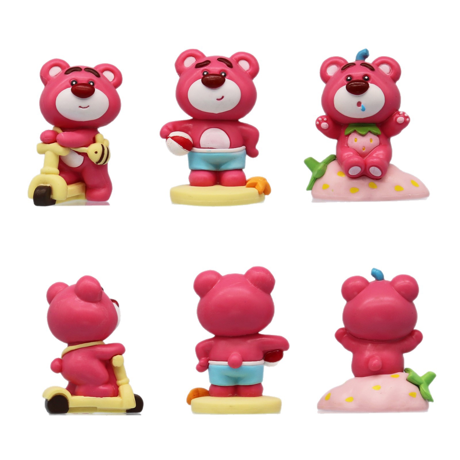 New Year's Lucky Strawberry Bear Figure Butt Bear Doll Trendy Toy Figure Pink Girly Heart Toy Decorative Ornament