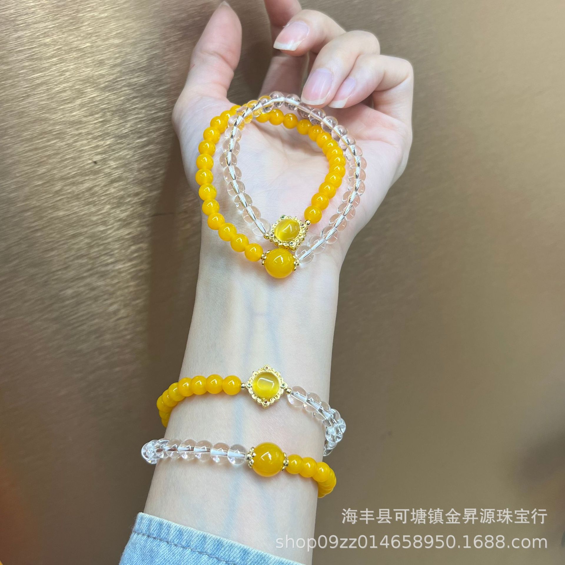 Натуральный желтый оникс, желтый браслет, лимонный желтый, белый кристалл, двойной круглый браслет, новый китайский стиль, легкая роскошь