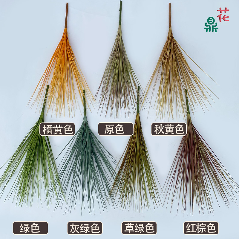 Artificial beam long beard reed grass Dogtail grass green plant bonsai Decoration Engineering decoration onion grass bouquet ins