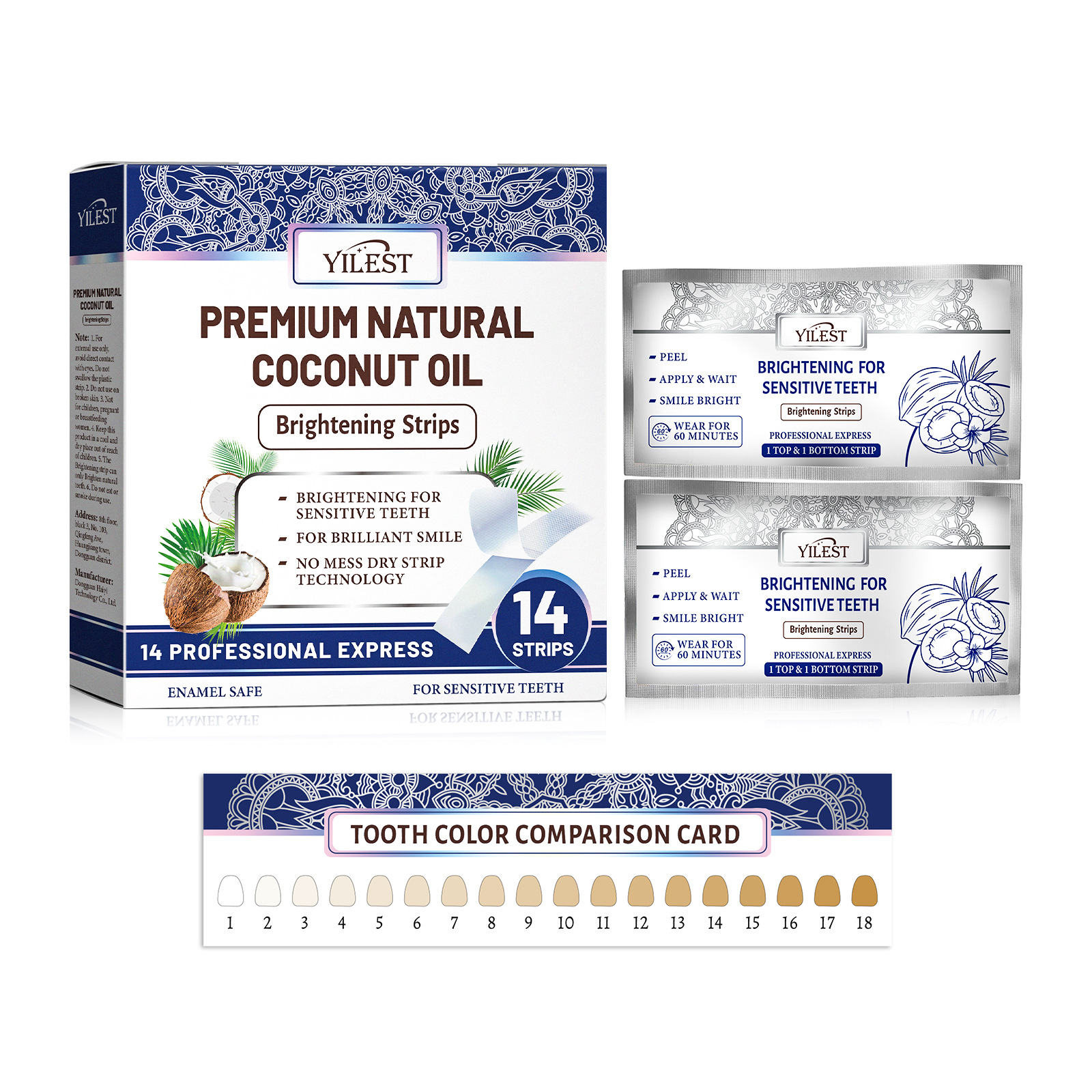 Whitening Strips Coconut Mint Whitening Teeth Patch 14Pc Fresh Mouth Teeth Cleaning Solid Teeth Whitening Teeth