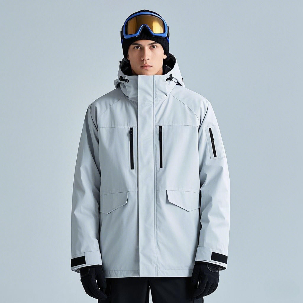 Customized White Ski Jacket Export Men's Warm Ski Suit White Jacket Jacket