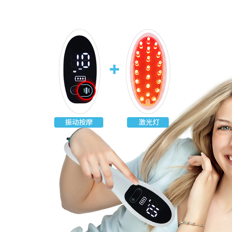 2025 Electric Hair Growth Comb Anti Hair Loss Scalp Massage Physiotherapy Ion Vibration Red Light Red Light Physiotherapy Comb