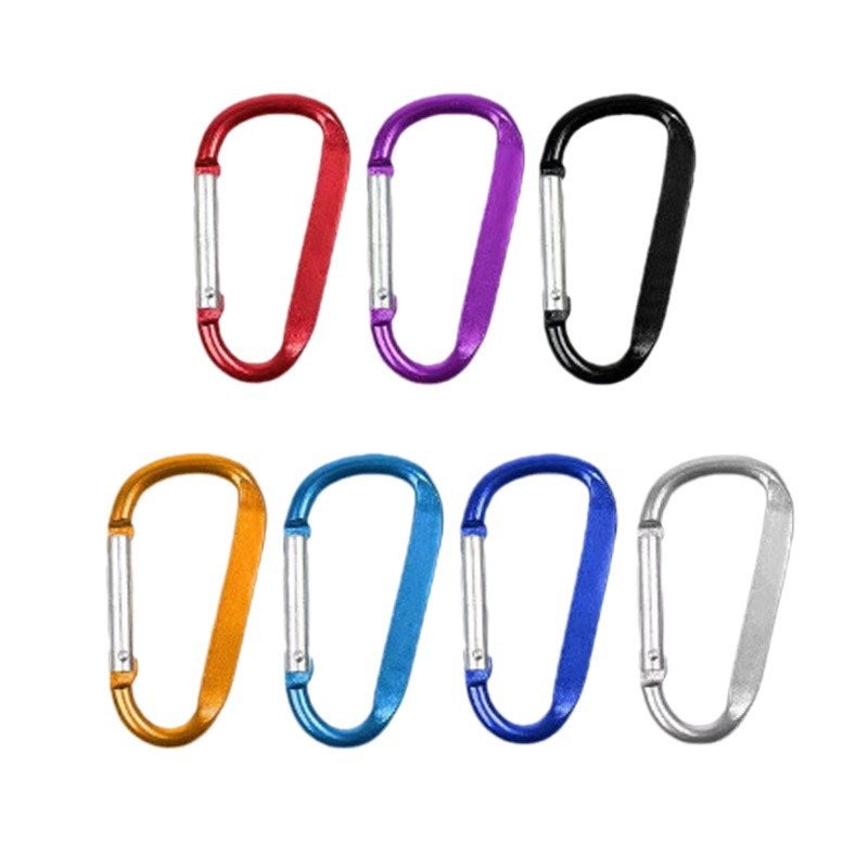 No. 5 D-Shaped Flattened Aluminum Alloy Carabiner Climbing Spring Buckle Outdoor Hanging Buckle Safety Buckle Water Bottle Buckle Hanging Type