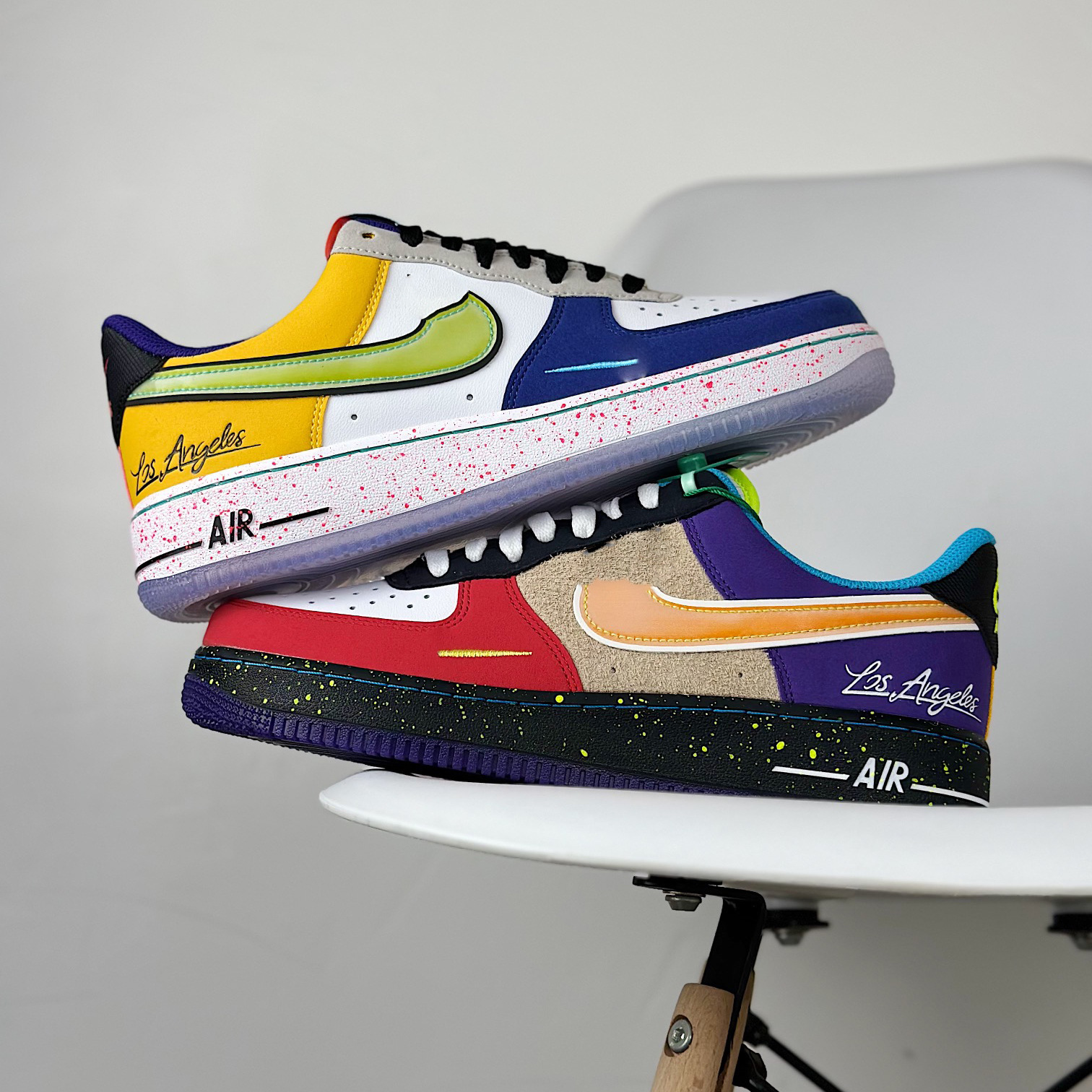 Чисто оригинальные What the La совместные мандариновые утки Air Force One универсальные повседневные спортивные кроссовки для мужчин и женщин Af1 модные кроссовки