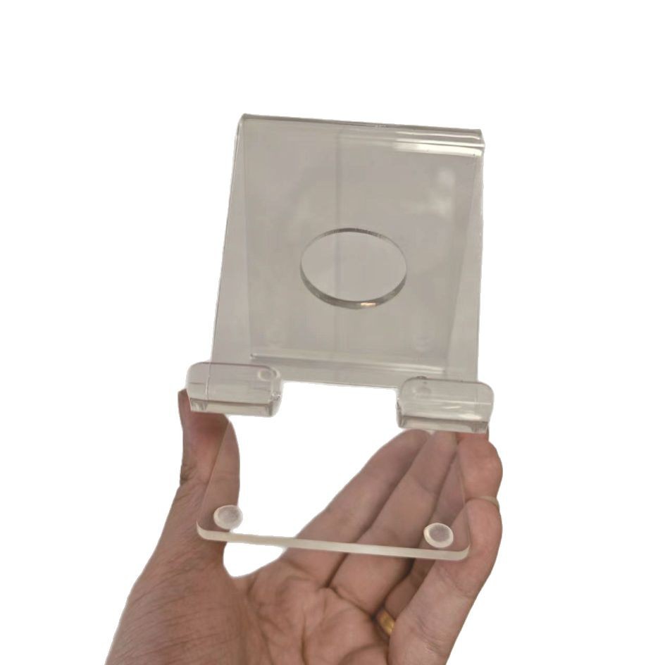 Ornaments Transparent Portable Acrylic Mobile Phone Stand Sticker Desktop Table Shelf Foldable Plexiglass Display Stand