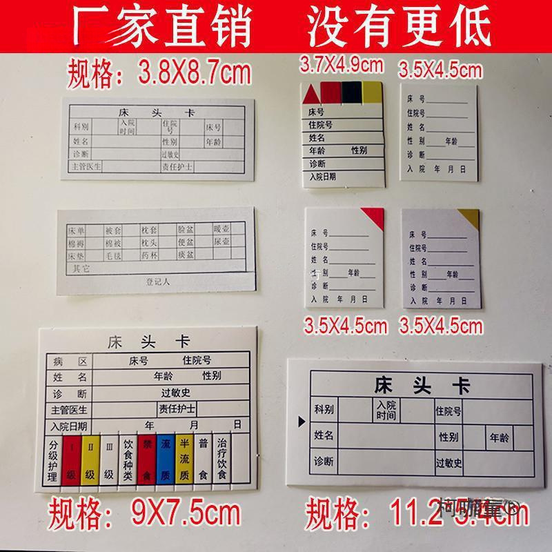 Карта для вставки в больничную палату, идентификационная метка уровня ухода