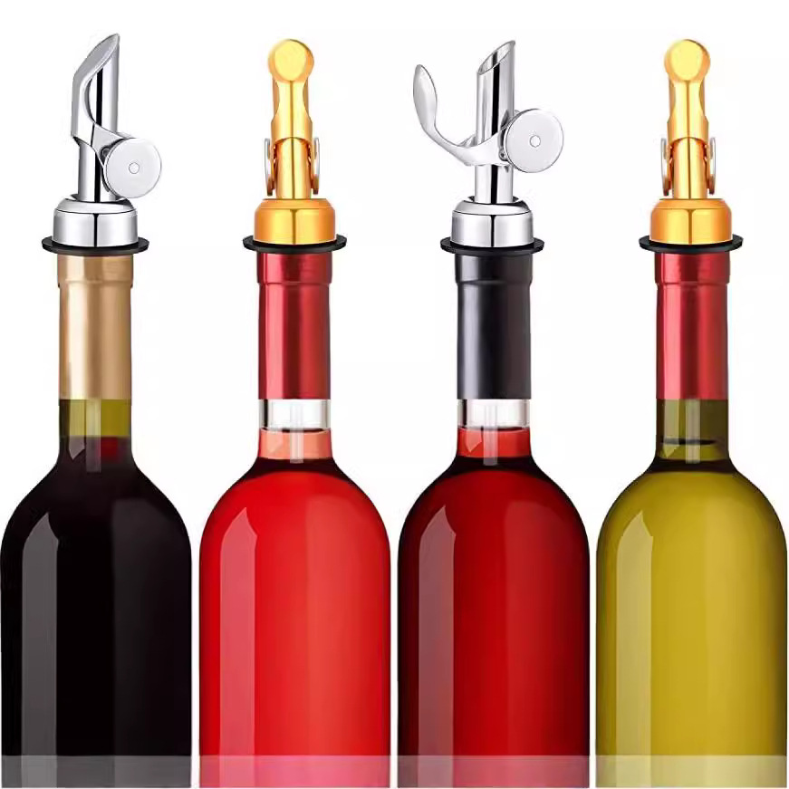 Amazon cross-border hot-selling weighted stainless steel automatic opening and closing wine pounder nozzle oil vinegar pot bottle stopper gravity automatic control