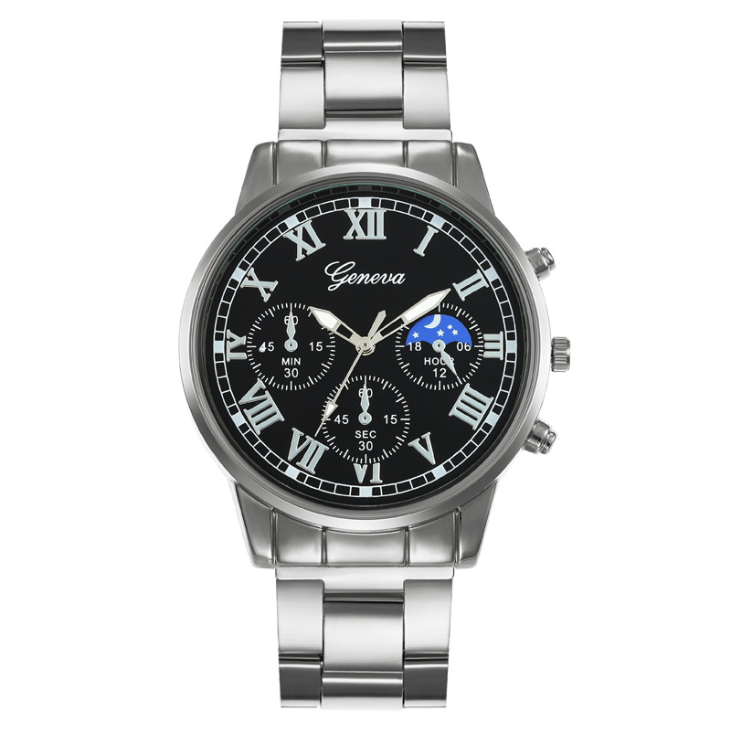 Factory Ready-Made Men's Steel Band Watch, Fashionable and Elegant Business Quartz Watch, Men's High-End Fully Automatic Watch