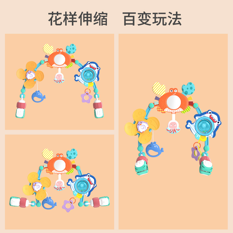 Newborn crib bell hanging 0-1 year old car seat calming baby stroller pendant toy bed clip rattle