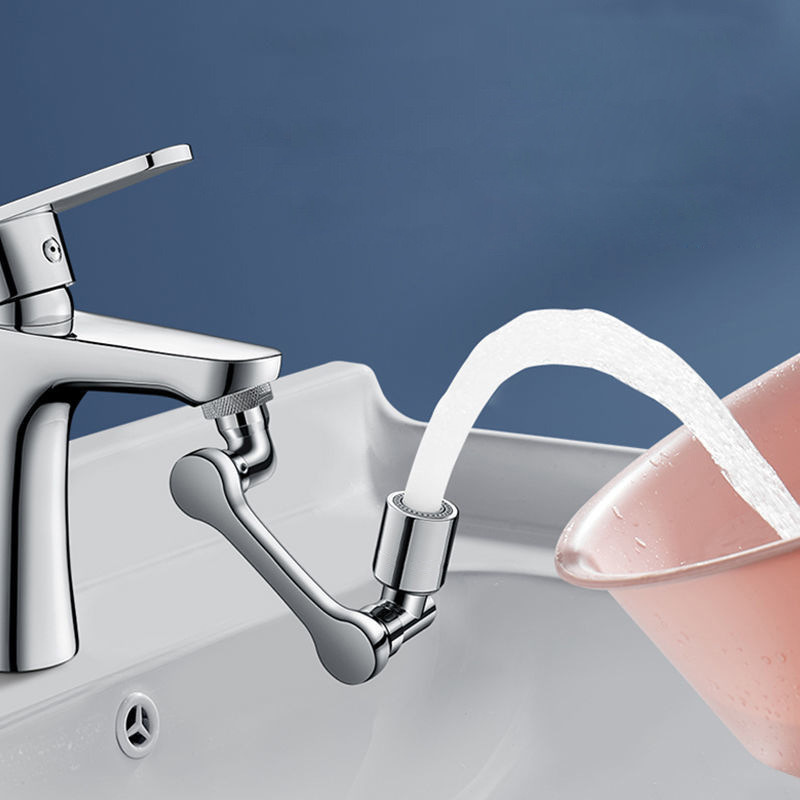 Universal Faucet Mechanical Arm with Rotatable Spout, Anti-Splash Device, Compatible with Kitchen Sink Faucet Aerator