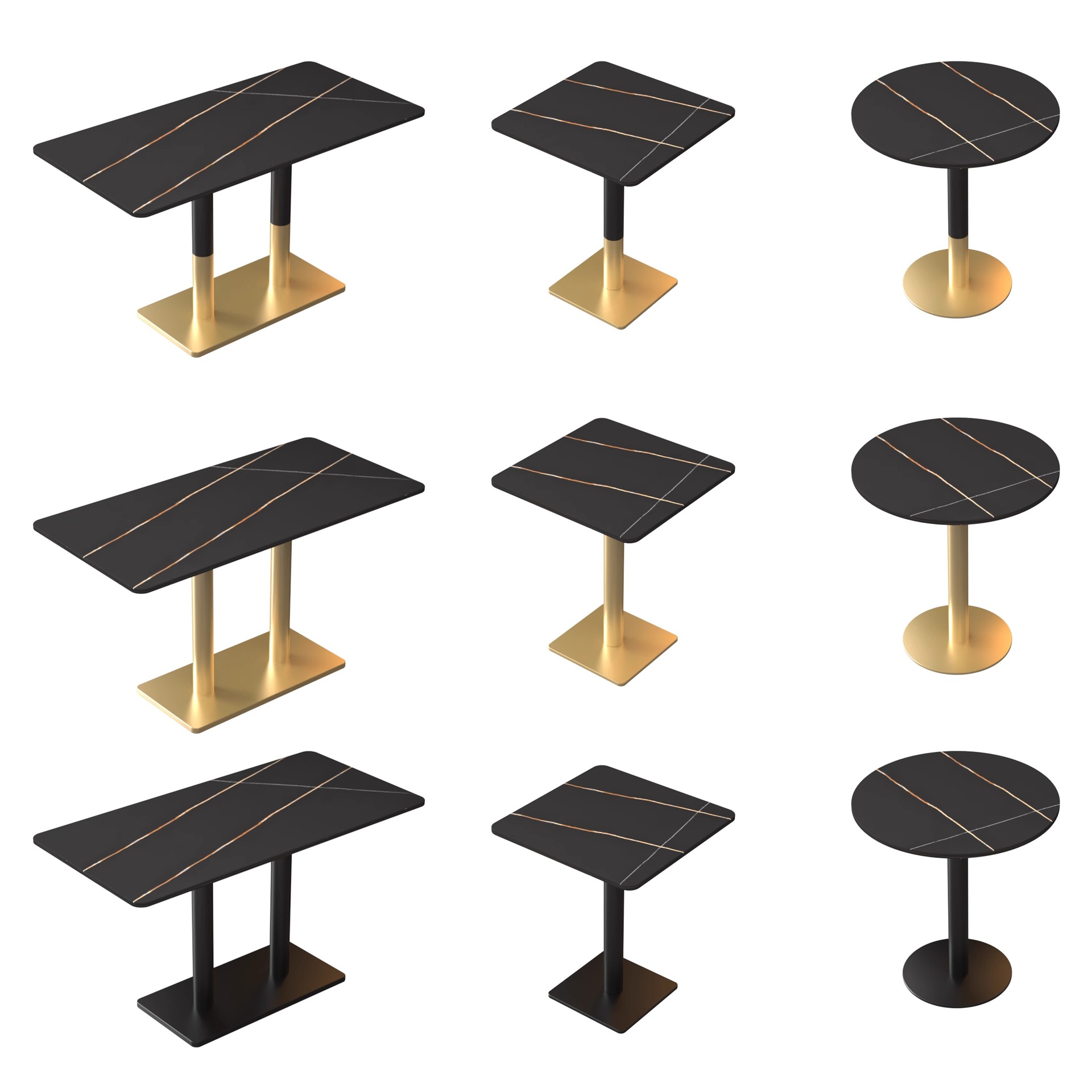 Internet Celebrity Milk Tea Shop Light Luxury Rock Plate Dining Table Western Restaurant Cafe Clear Bar Barbecue Hot Pot Shop Marble Table