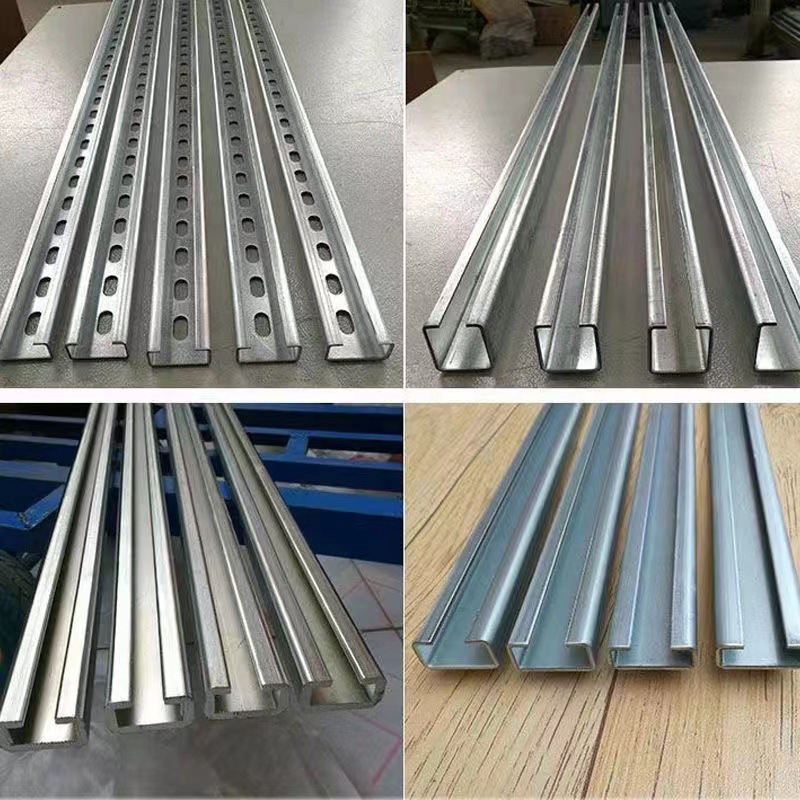 in stock photovoltaic bracket hot galvanized C steel in stock zinc aluminum magnesium bracket 41*41 steel bracket photovoltaic accessories