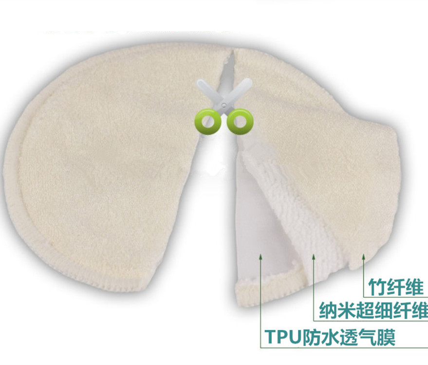 Factory direct three-layer bamboo fiber anti-overflow breast pad breathable washable nursing bra waterproof breast pad in stock supply