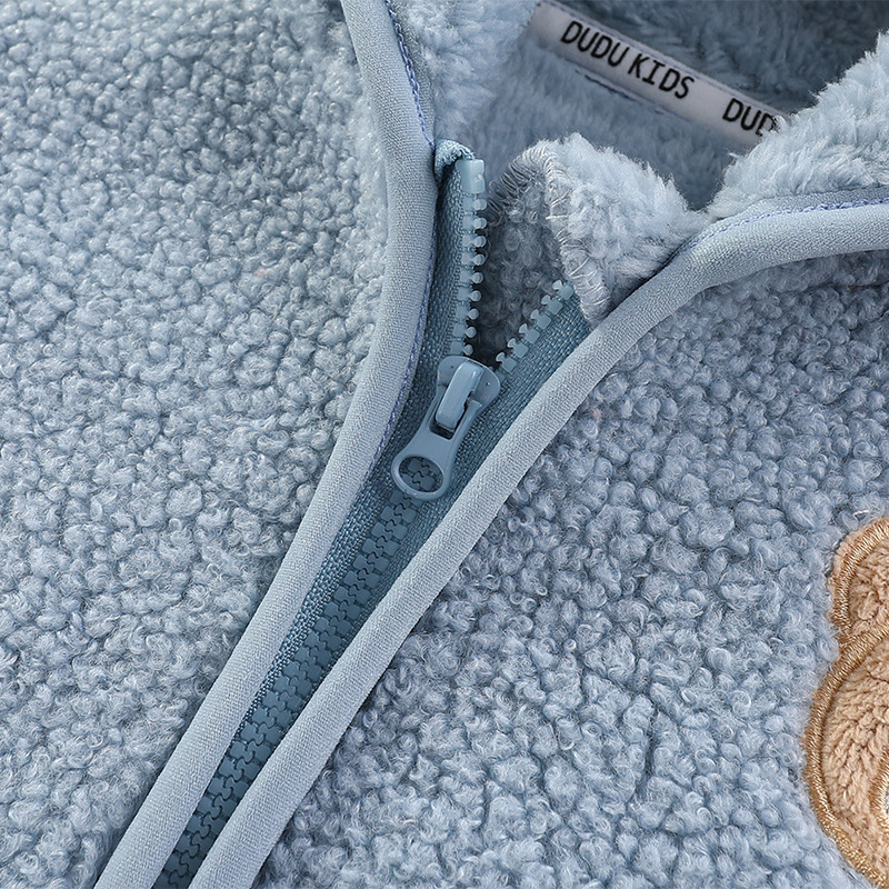 Baby Teddy Velvet Jacket Spring and Autumn Girls' Autumn Baby Velvet-Lined Boys' Thickened Clothes One-Year-Old Children's Autumn Clothes