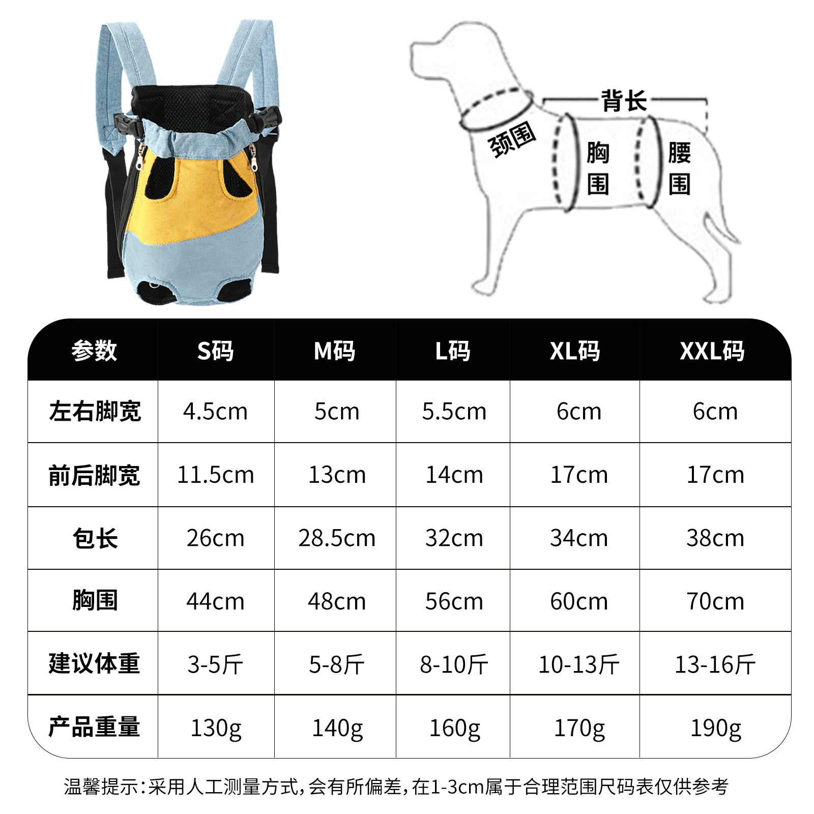 Cross-Border Wholesale Pet Backpack, Portable Chest Four-Legged Backpack, Dog and Cat Travel Breathable Soft Bag