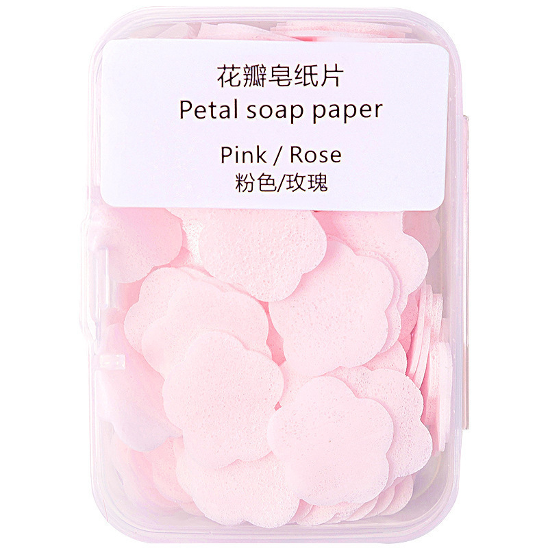 Portable Hand Soap Paper for Students and Kidsren, Disposable Travel Mini Petal Soap Hand Soap Tablets