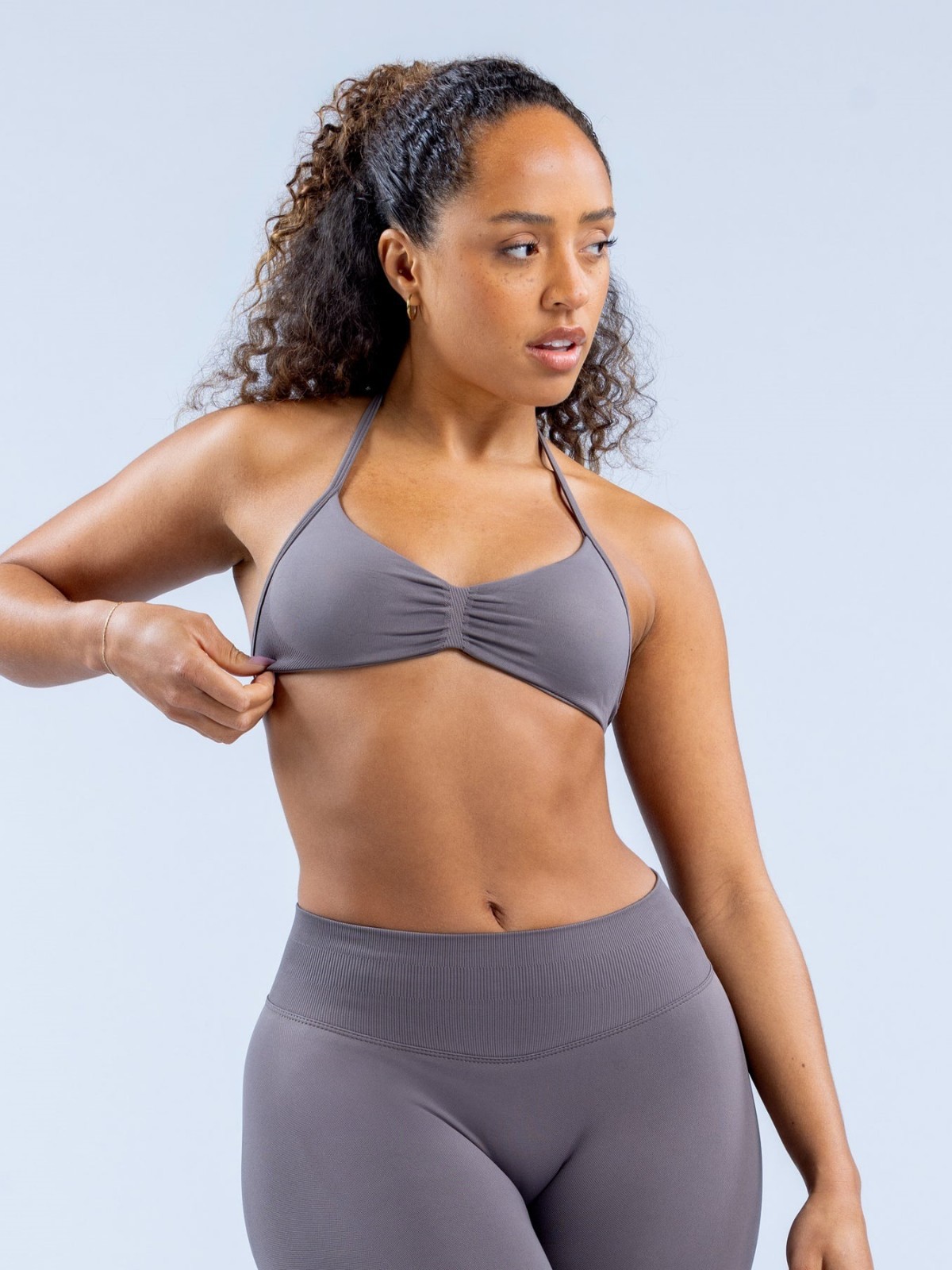 Amazon high elastic ultra-fine matte nylon neck back small bra seamless fitness bra sports bra bra bra