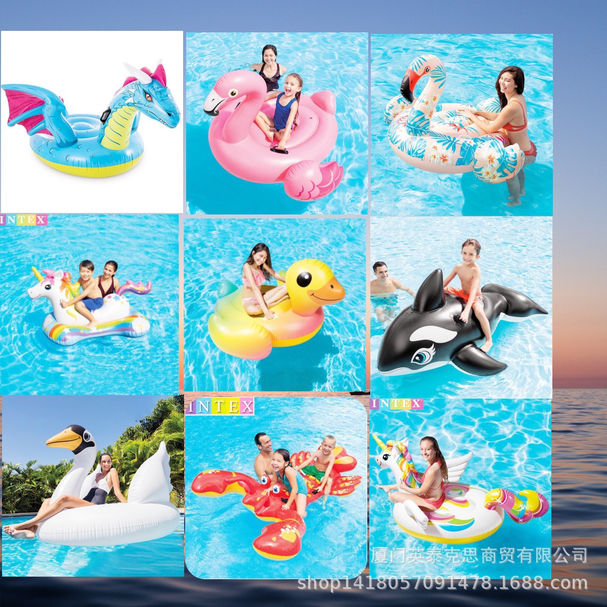 Intex Children's Inflatable Water Animal Ride-On Swimming Float for Boys and Girls, In-Stock Wholesale Water Products