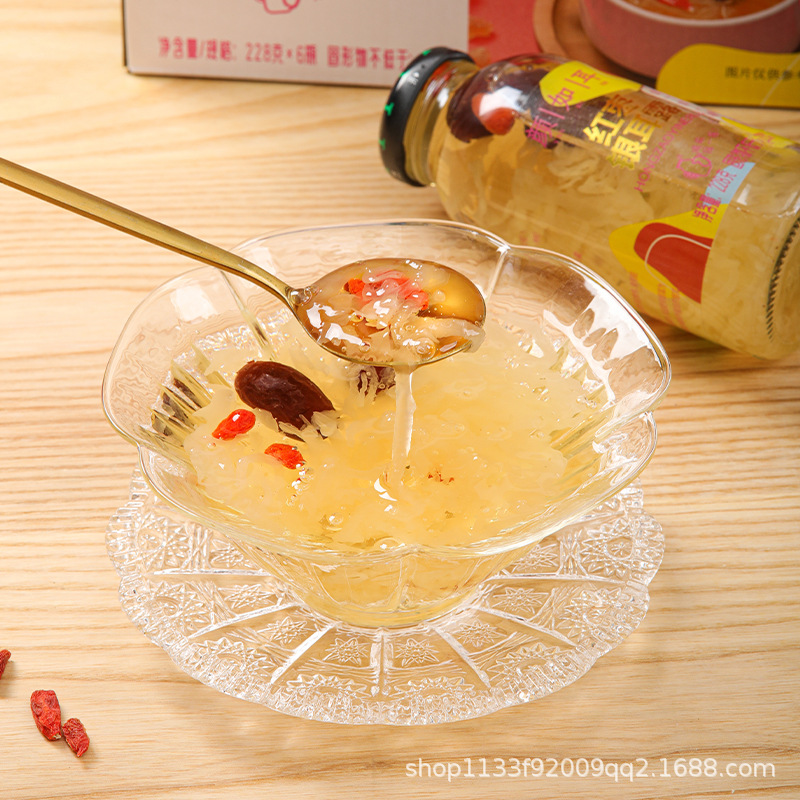 Yan Ruer Red Jujube Fresh Stewed Tremella Dew 228g * 6 Bottles/Case 0 Fat Substitute Instant Fresh Stewed