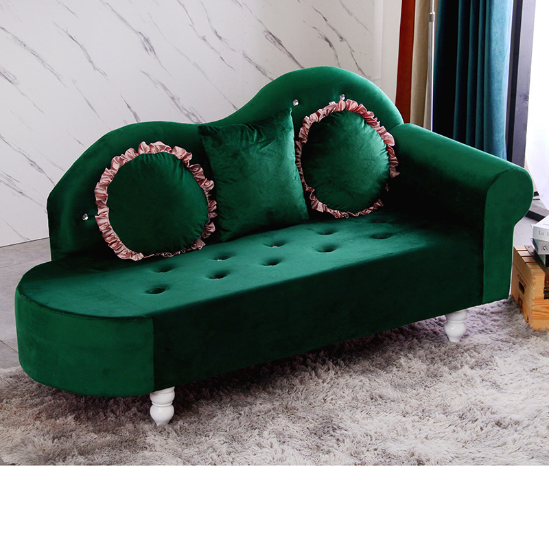 Simple Light Luxury Single European Style Lazy Bedroom Beauty Bed Living Room Mall Clothing Shop Small Sofa Casual Lying chaise