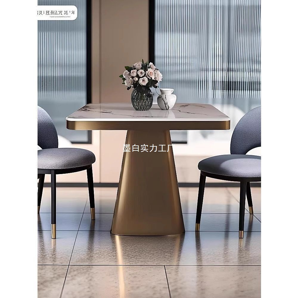 Light Luxury Slate Side Table Coffee Table Simple Hotel Hotel Negotiation Table Square Table Living Room Creative Small Table Bedside Table