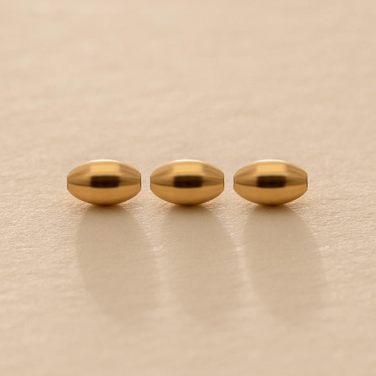 18K Gold Accessories 18K Gold Beads Gold Accessories Olive Au750 Loose Beads Polished Beads Bracelet DIY Manufacturer Wholesale Gold