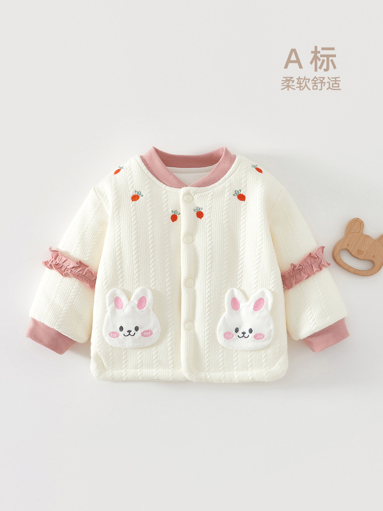 Теплое пальто для девочек, осень-зима, хлопковая куртка, 0-2 года, утепленная