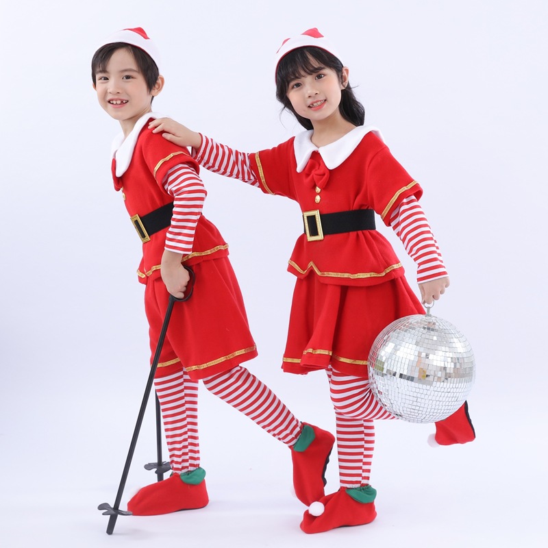 Christmas costume children's parent-child costume elf performance costume cosplay adult Christmas costume watch performance costume