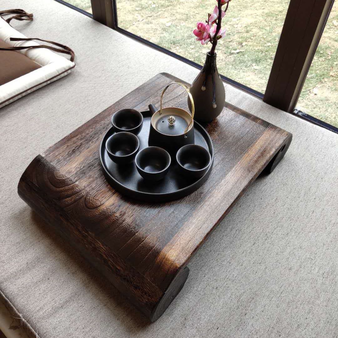 Small Coffee Table for Bay Window, Low Table for Window Sill, Household Kang Table, Japanese-Style Balcony Solid Wood Kang Table, Floor-Standing Bay Window Table, Tea Table