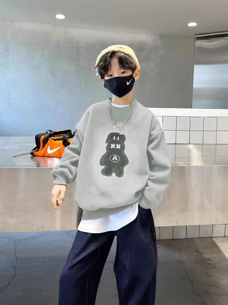 Свитшоты для детей весна и осень модный дизайн с медведем