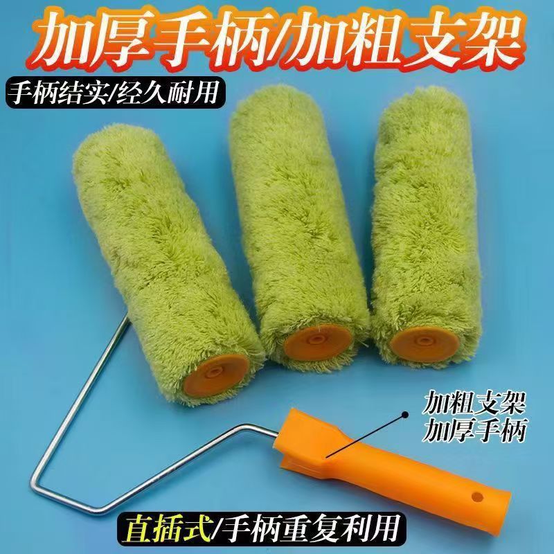 Factory Direct Sales Thick Wool Long Wool Cotton Thread Roller Brush with No Dead Ends, Large Paint Absorption Capacity, Cement Mortar, Non-Shedding Latex Paint